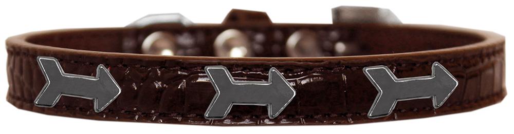 Arrows Widget Croc Dog Collar Chocolate Size 14