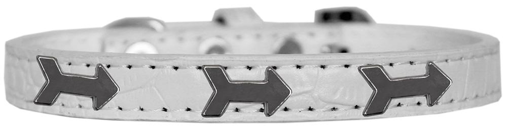 Arrows Widget Croc Dog Collar White Size 12