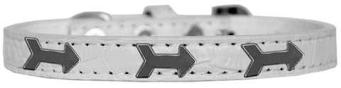 Arrows Widget Croc Dog Collar White Size 16