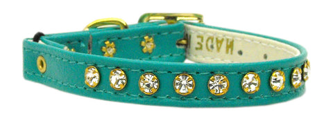 Crystal Cat Safety W- Band Collar Turquoise 10