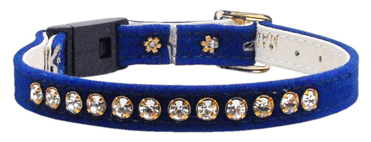 Velvet Breakaway Cat Collar Blue 10