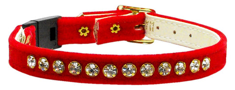 Velvet Breakaway Cat Collar Red 10