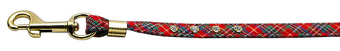 Plaid Leash Red Clear Stones