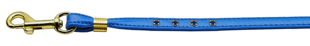 Color Crystal Leash Blue W- Blue Stones Gold Hardware