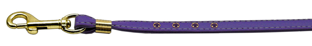 Color Crystal Leash Purple W- Purple Stones Gold Hardware