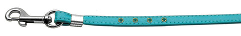 Color Crystal Leash Turquoise W- Turq Stones Silver Hardware