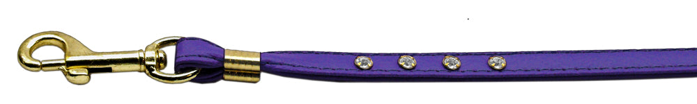 Clear Crystal Leash Purple Gold Hardware