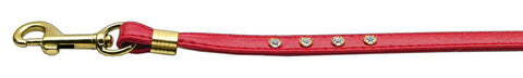 Clear Crystal Leash Red Gold Hardware