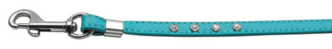 Clear Crystal Leash Turquoise Silver Hardware