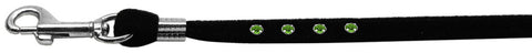 Black Velvet Leash Silver Hardware Peridot Stones