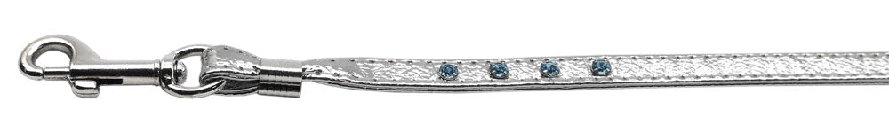 Metallic Leash Silver W- Lt Blue Stones 3-8 With Jewels