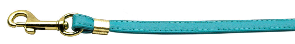 Flat Plain Leashes Turquoise Gold Hardware