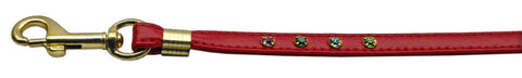 Confetti Crystal Leash  Red W-confetti Gold Hardware