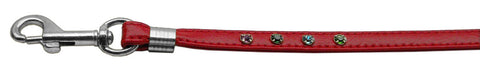 Confetti Crystal Leash  Red W-confetti Silver Hardware