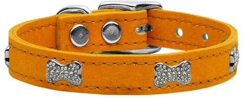 Crystal Bone Genuine Leather Dog Collar Mandarin 10