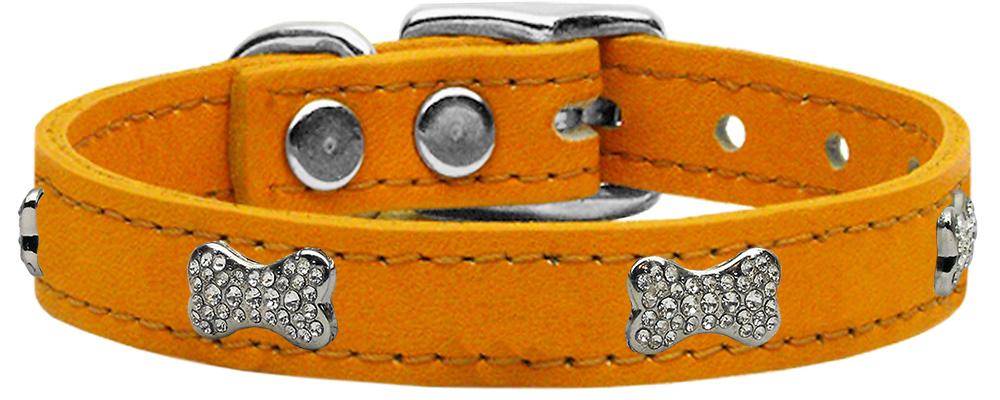 Crystal Bone Genuine Leather Dog Collar Mandarin 16