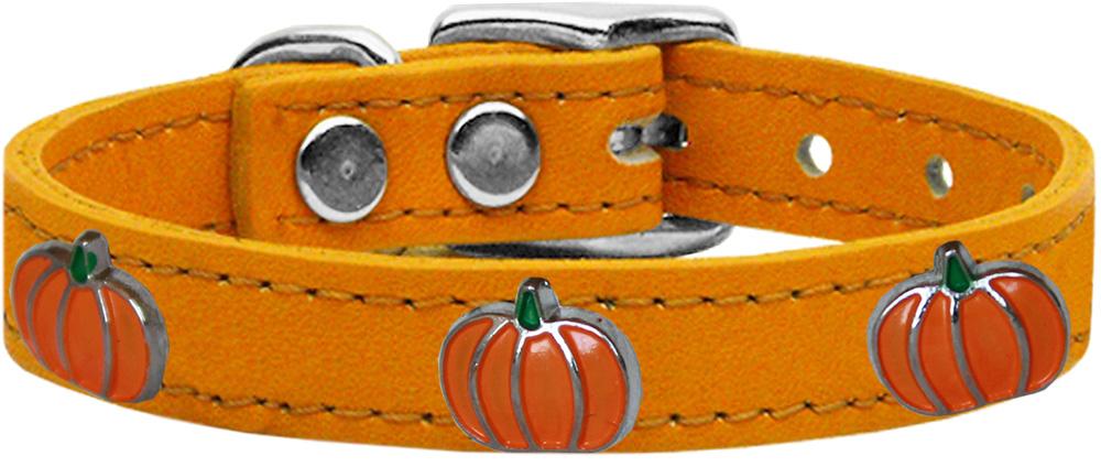Pumpkin Widget Genuine Leather Dog Collar Mandarin 16