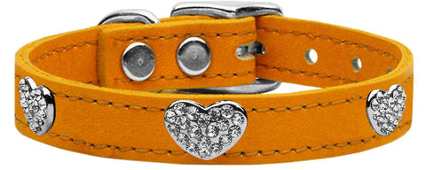 Crystal Heart Genuine Leather Dog Collar Mandarin 10