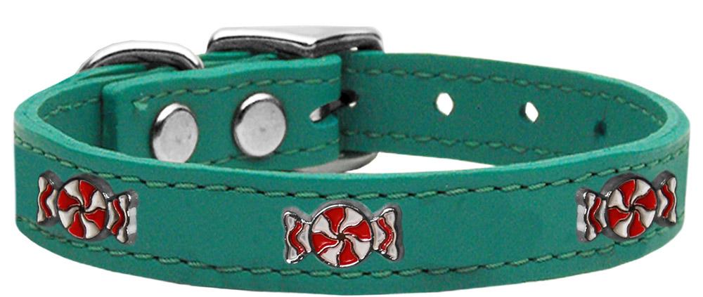 Peppermint Widget Genuine Leather Dog Collar Jade 10