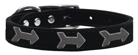 Arrow Widget Genuine Leather Dog Collar Black 10