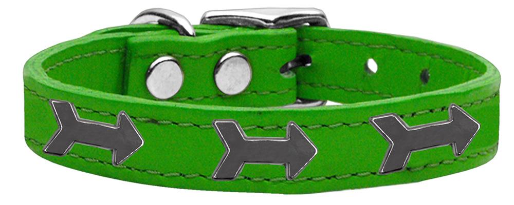 Arrow Widget Genuine Leather Dog Collar Emerald Green 12