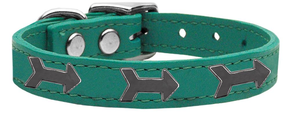 Arrow Widget Genuine Leather Dog Collar Jade 10