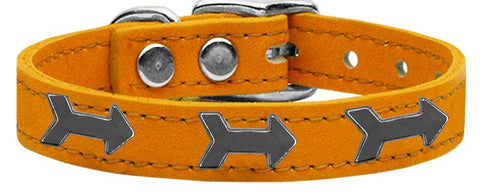 Arrow Widget Genuine Leather Dog Collar Mandarin 12