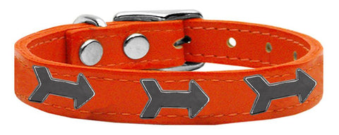 Arrow Widget Genuine Leather Dog Collar Orange 18