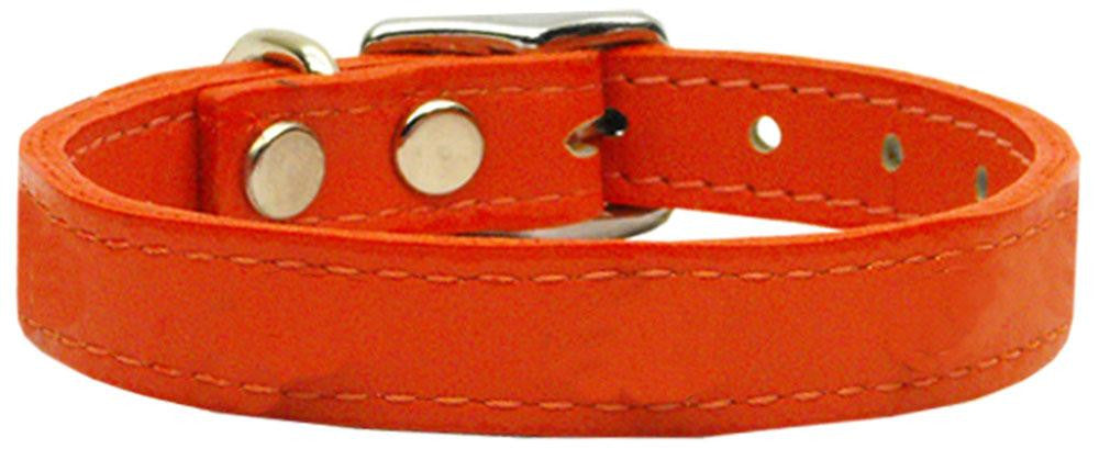 Plain Leather Collars Orange 10