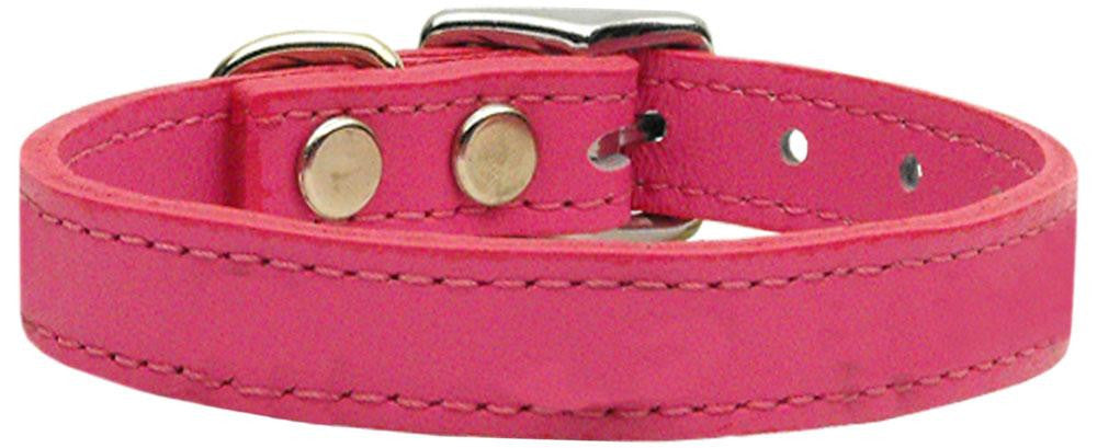 Plain Leather Collars Pink 10