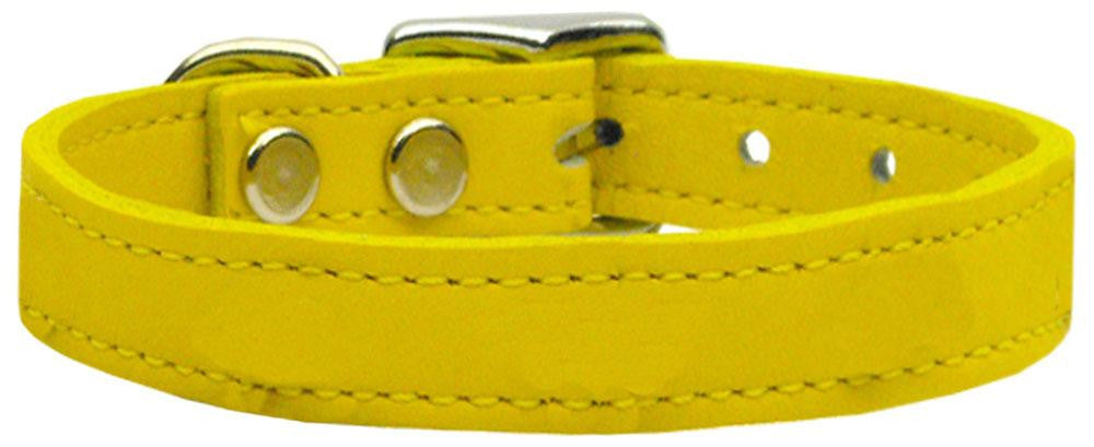 Plain Leather Collars Yellow 14