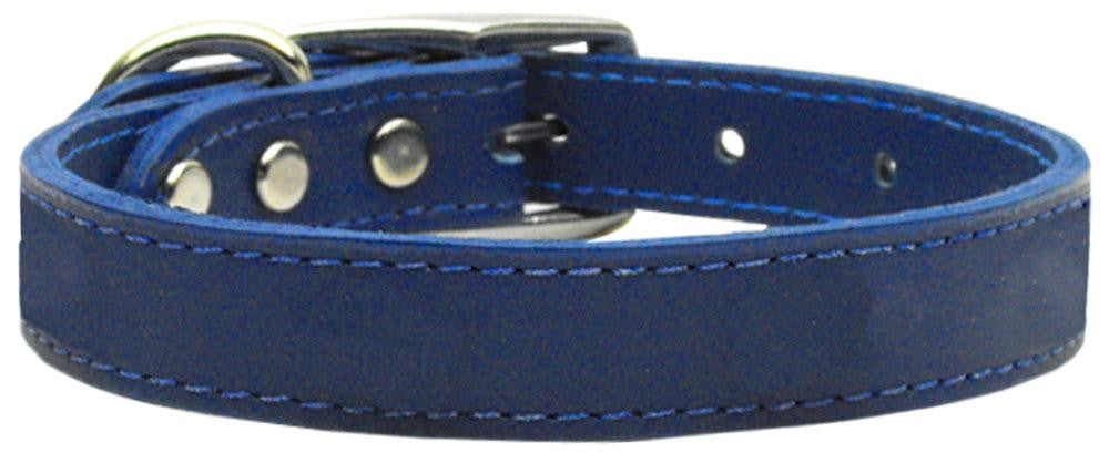 Plain Leather Collars Blue 16