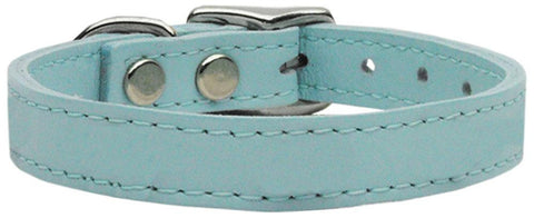 Plain Leather Collars Baby Blue 18