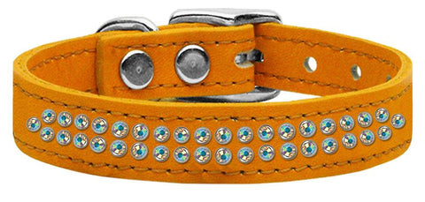 Two Row AB Jeweled Leather Mandarin 16