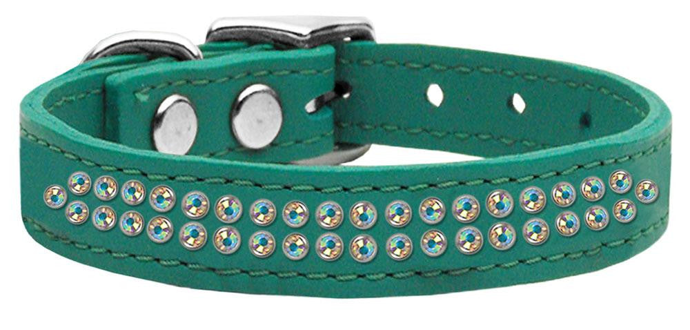 Two Row AB Jeweled Leather Jade 20