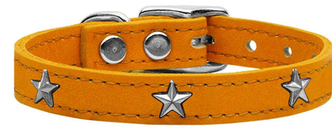 Silver Star Widget Genuine Leather Dog Collar Mandarin 10