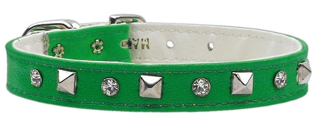 "just The Basics" Crystal And Pyramid Collars Green 10