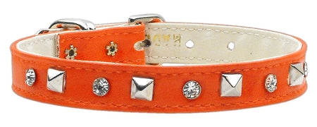 "just The Basics" Crystal And Pyramid Collars Orange 10