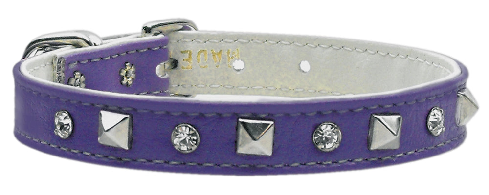 "just The Basics" Crystal And Pyramid Collars Purple 10