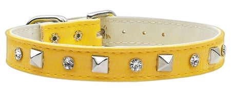 "just The Basics" Crystal And Pyramid Collars Yellow 10