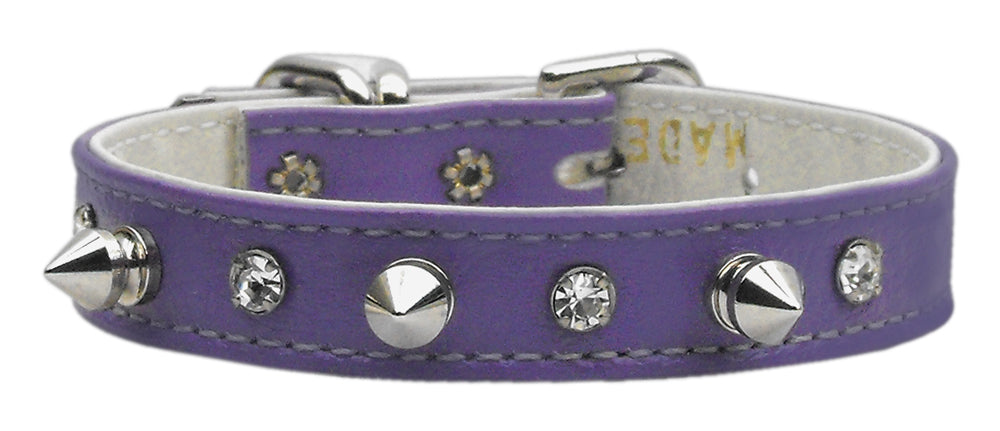 "just The Basics" Crystal And Spike Collars Purple 10