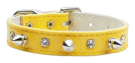 "just The Basics" Crystal And Spike Collars Yellow 10