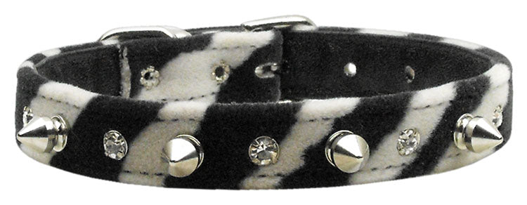 Animal Print Crystal And Spike Collars Zebra 10