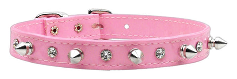 Patent Crystal And Spike Collars Pink 10