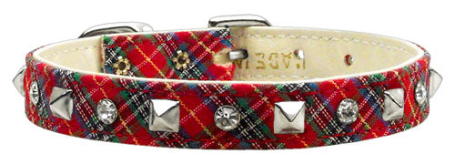 School Days Crystal And Pyramid Collars Red Plaid 10