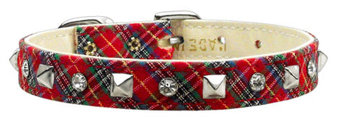 School Days Crystal And Pyramid Collars Red Plaid 12