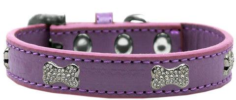 Crystal Bone Premium Dog Collar Lavender Size 10