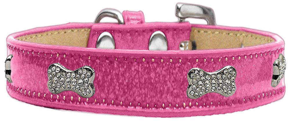 Crystal Bone Dog Collar Pink Ice Cream Size 10