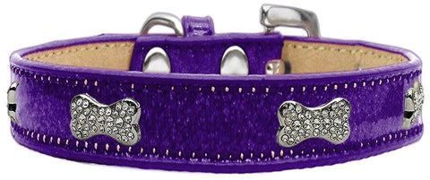 Crystal Bone Dog Collar Purple Ice Cream Size 10