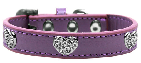 Crystal Heart Dog Collar Lavender Size 10